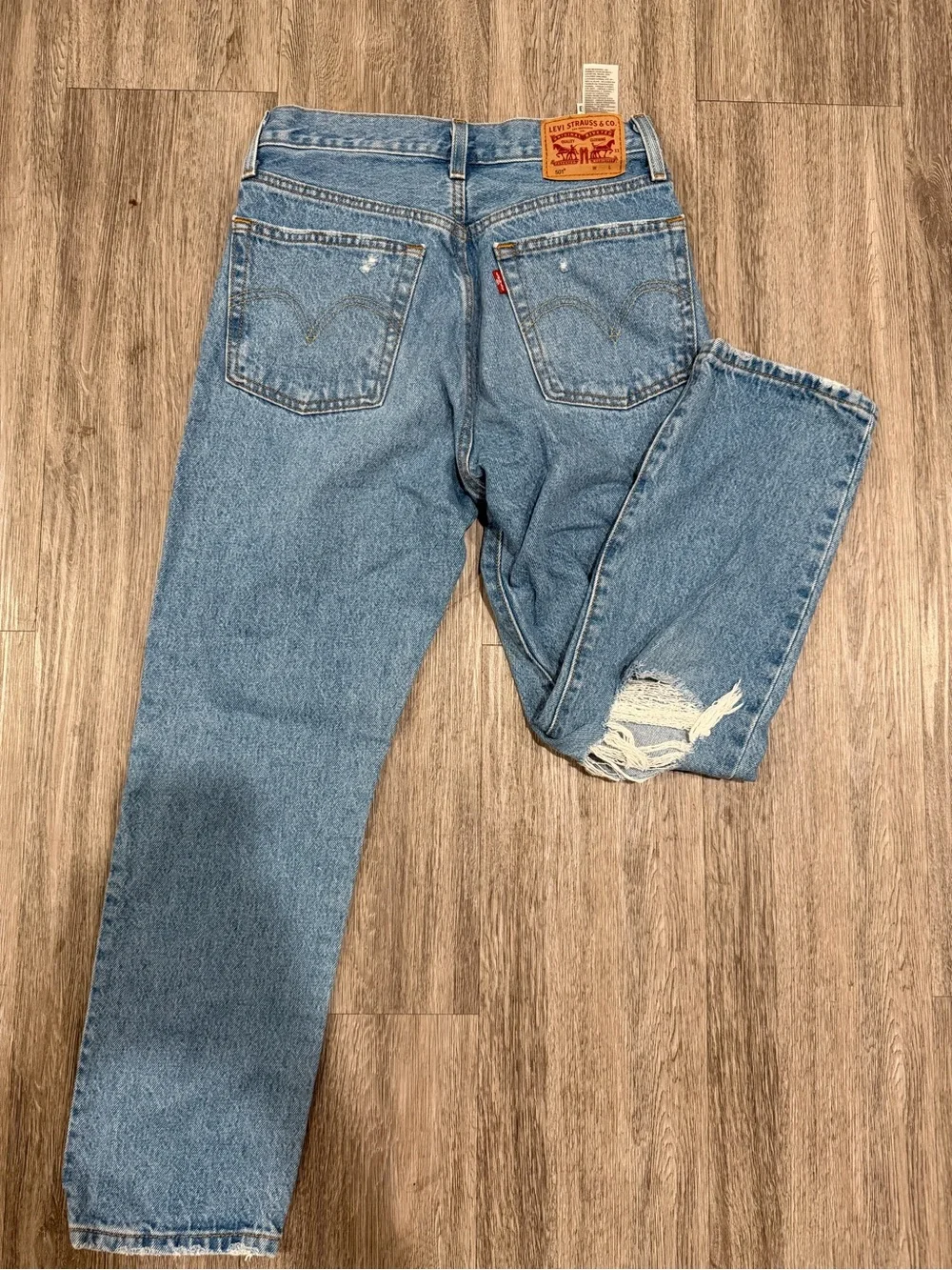 Levi's Light Blue Distressed High-Rise Jeans